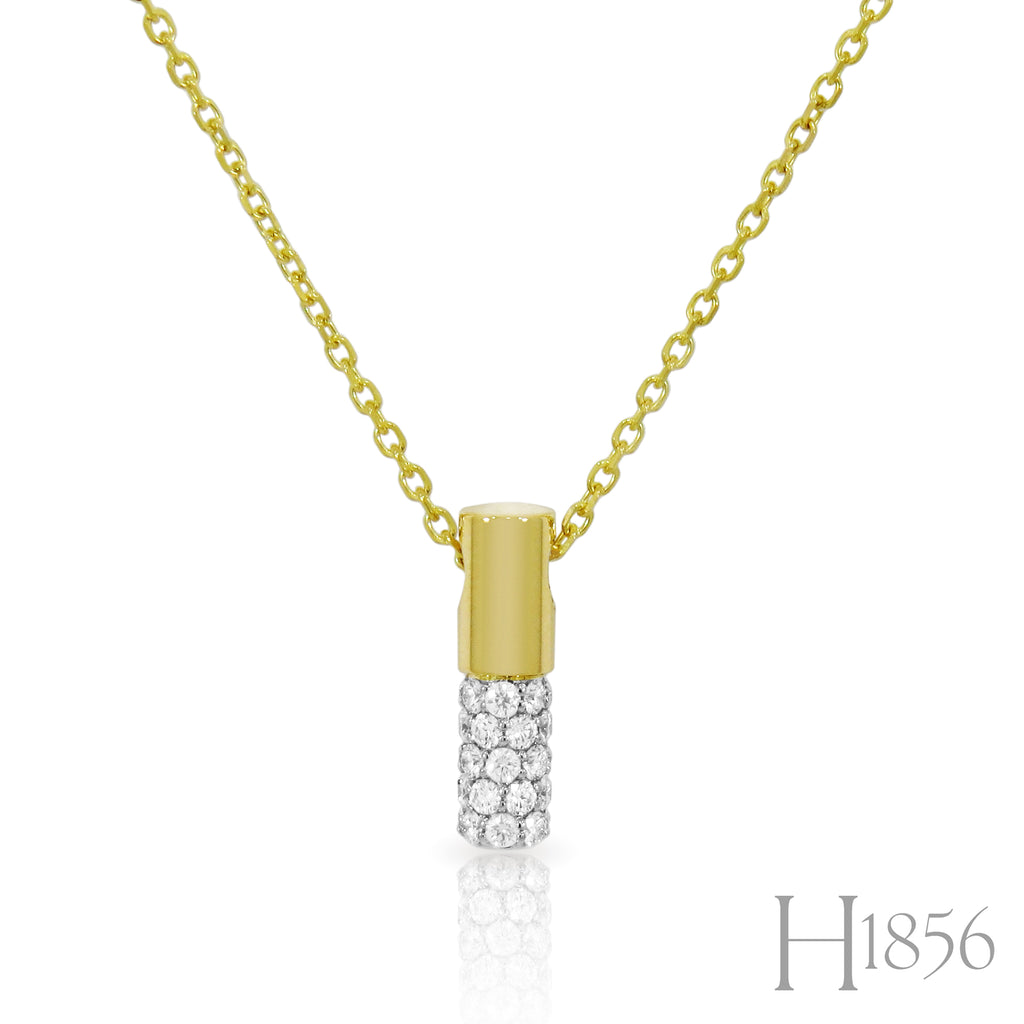 14K Gold Mini Diamond Bar Necklace - BIXLERS