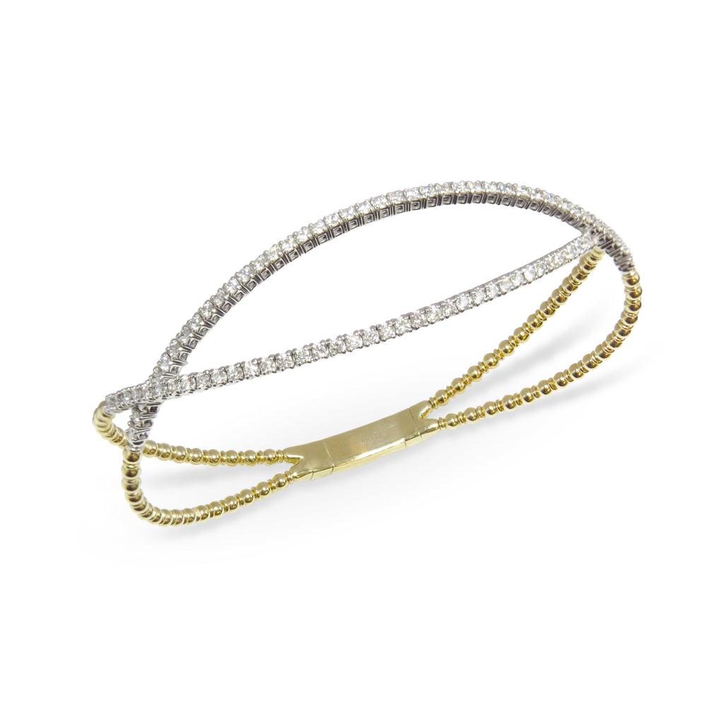 Criss-Cross Beaded Bangle Bracelet - HEERA MOTI INC