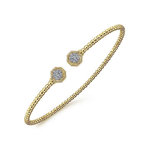 Diamond Hexagon Split Bangle Bracelet - GABRIEL BROS, INC