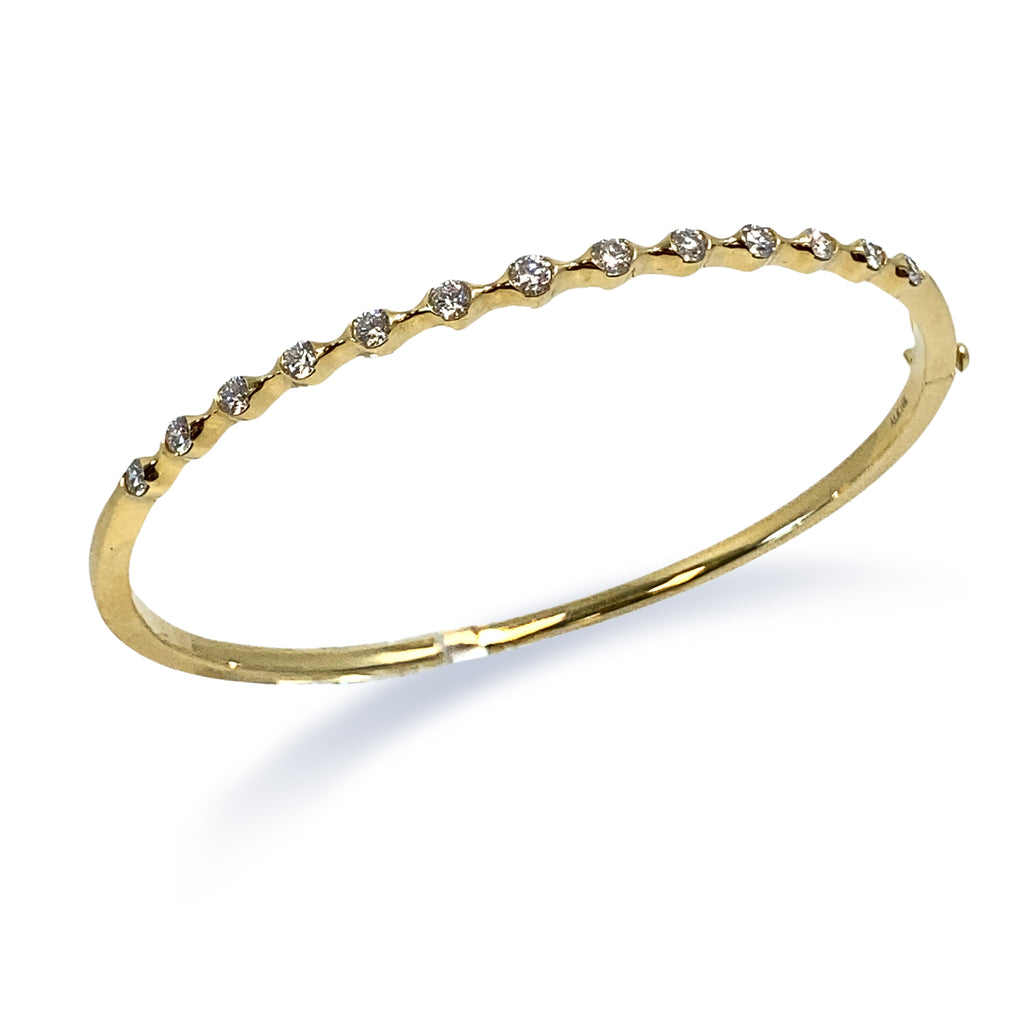 Gold and Diamond Bangle Bracelet - A LINK & CO INC