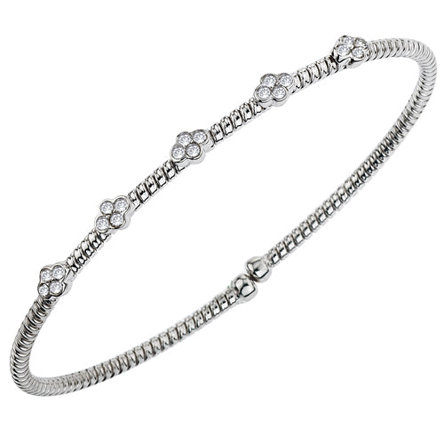 White Gold and Diamond Bangle Bracelet - DA GOLD PRODUCTS