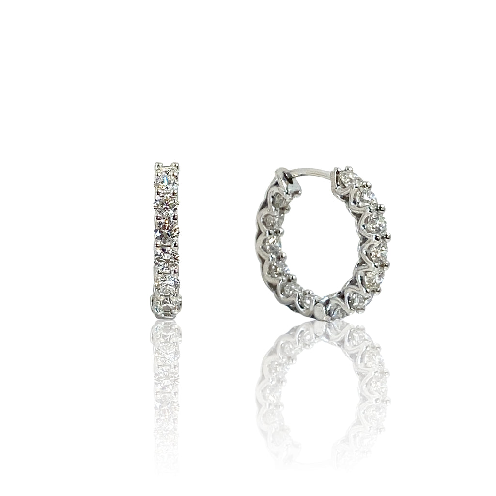 White Gold and Diamond Hoop Earrings - A LINK & CO INC