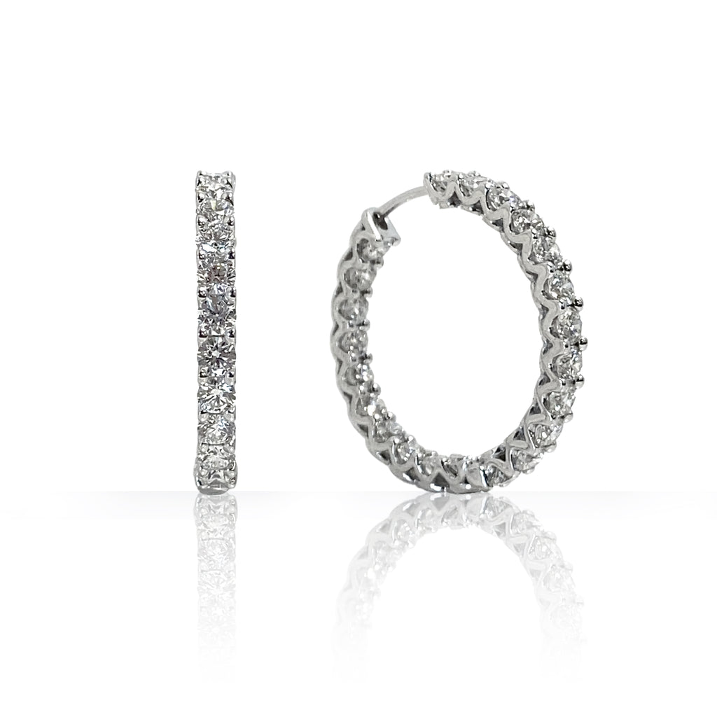 White Gold and Diamond Hoop Earrings - A LINK & CO INC