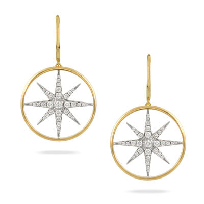 Celestial Diamond Star Drop Earrings - DOVE'S JEWELRY DESIGN