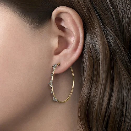 Diamond Hoop Earrings - GABRIEL BROS, INC