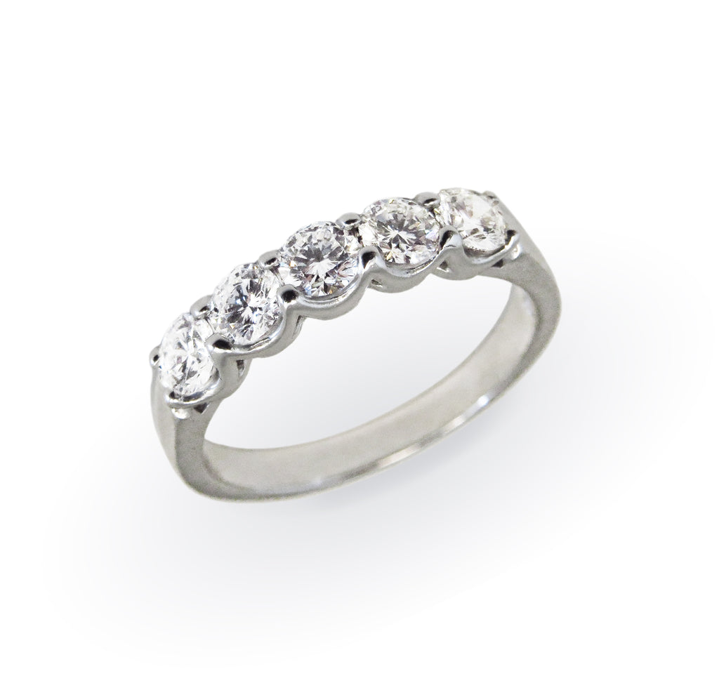 White Gold and 5-Stone Diamond Ring - A LINK & CO INC