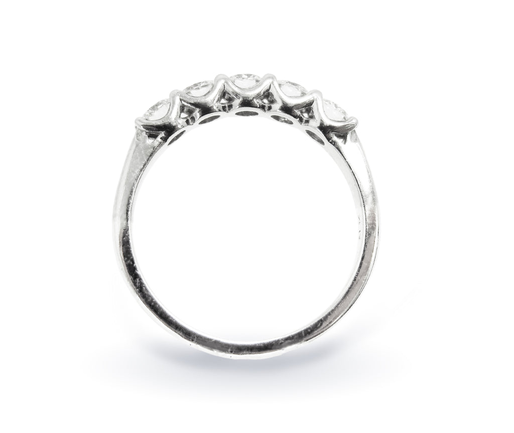 White Gold and 5-Stone Diamond Ring - A LINK & CO INC