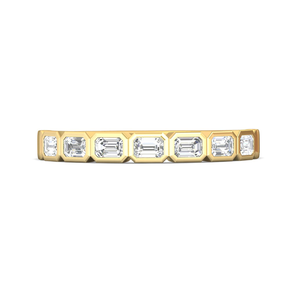 14K Yellow Gold Emerald Cut Diamond Band - MARTIN FLYER INC