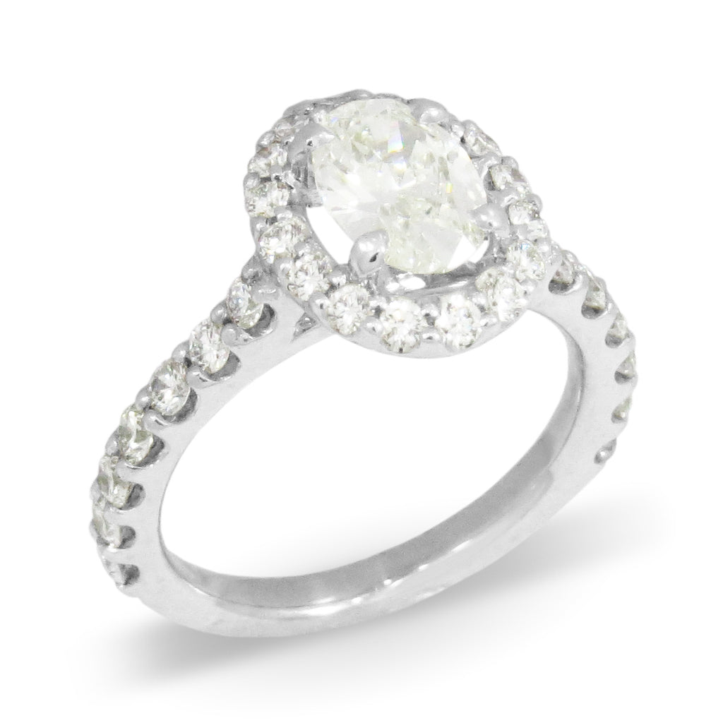 Oval Halo Diamond Engagement Ring - INH