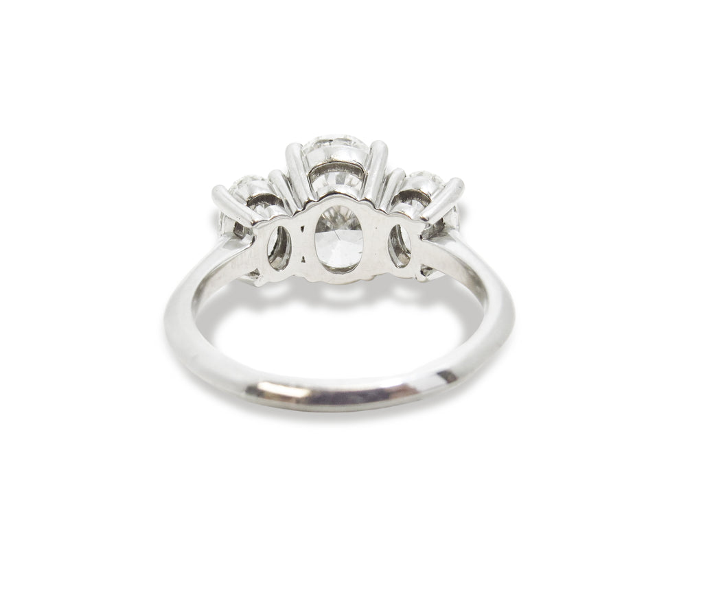 Platinum and Diamond Three-Stone Ring - WILLIAM LEVINE INC