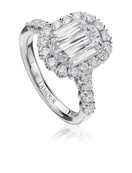 Halo Engagement Ring - CHRISTOPHER DESIGNS INC