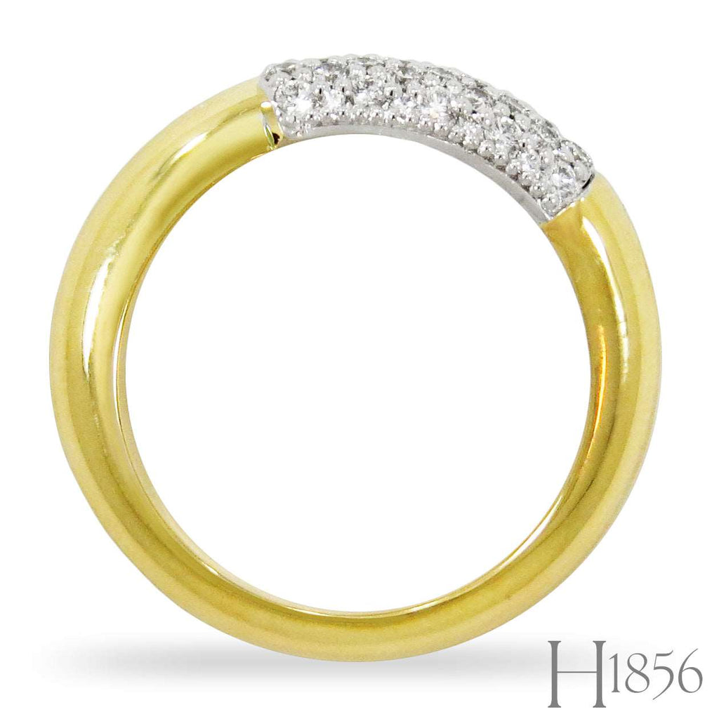 14K Bypass Diamond Bar Ring - BIXLERS