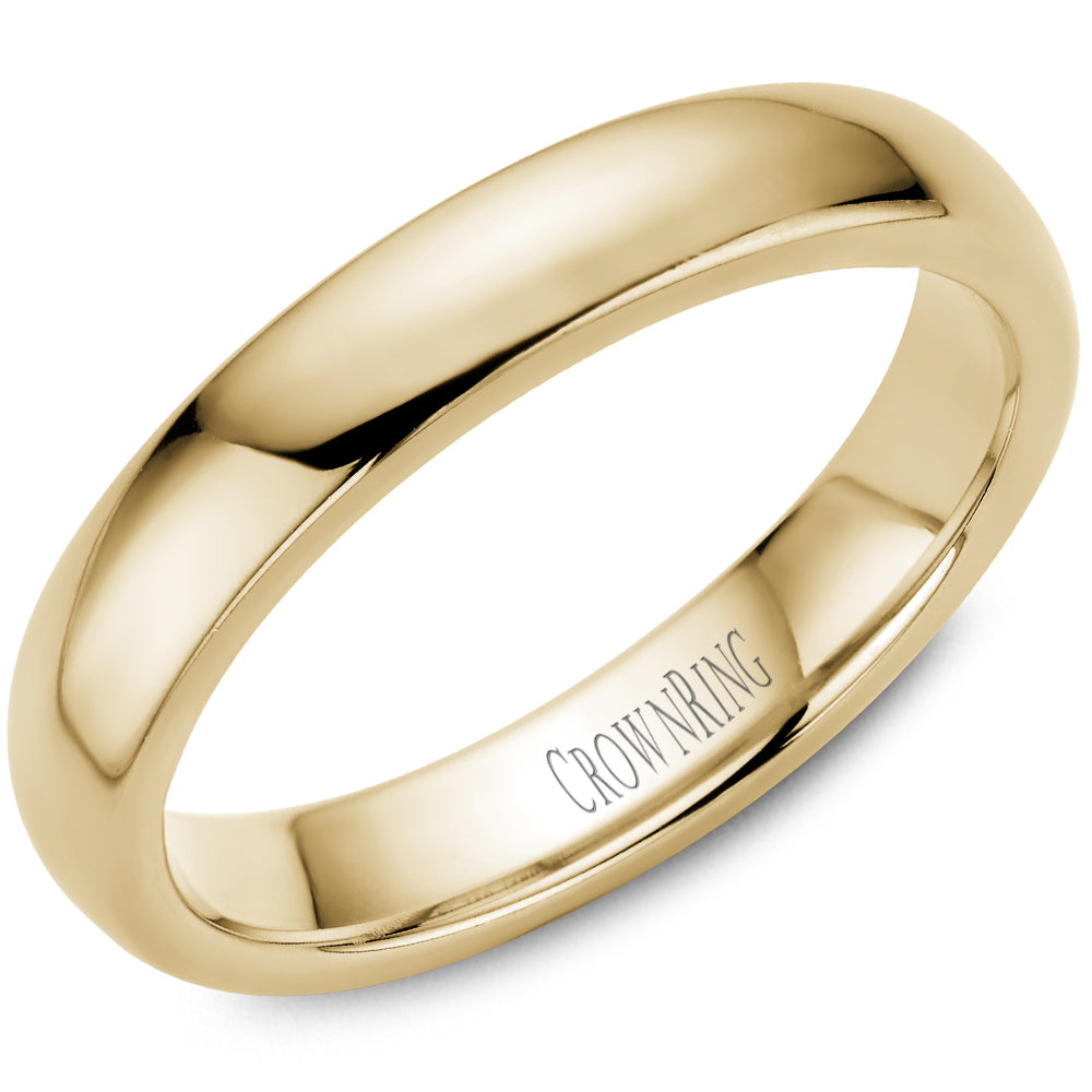 Men's Traditional Yellow Gold Wedding Band - CROWNRING