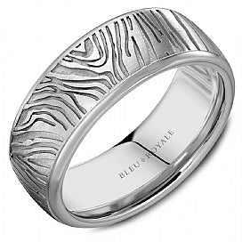 Men's 14K White Gold Wedding Band - CROWNRING