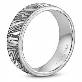 Men's 14K White Gold Wedding Band - CROWNRING