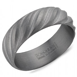 Men's Grey Tantalum Wedding Band - CROWNRING