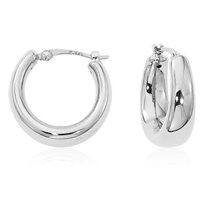 White Gold Hoop Earrings - CARLA CORPORATION