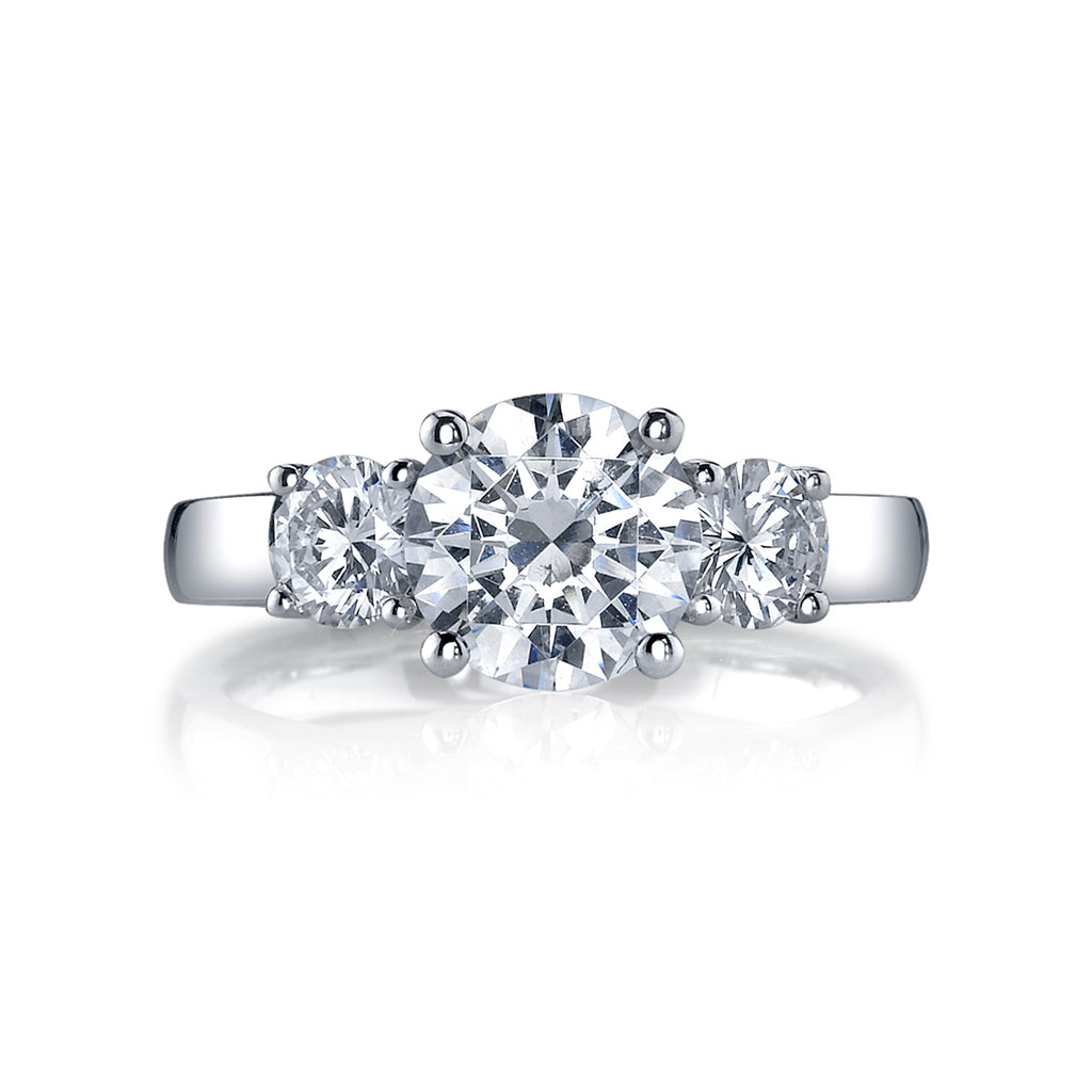 Three-Stone Diamond Engagement Ring - JOSHUA J FINE JEWELRY