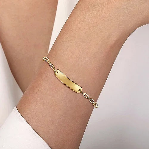 Gold ID Paperclip Chain Bracelet - GABRIEL BROS, INC