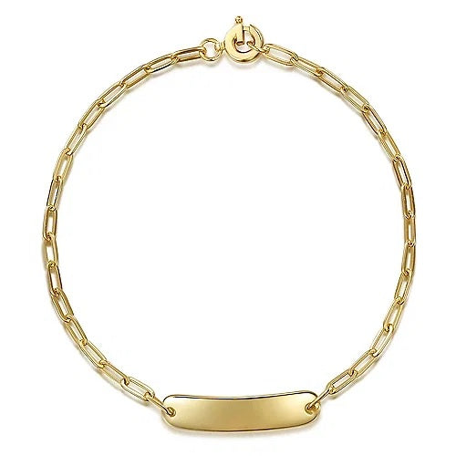 Gold ID Paperclip Chain Bracelet - GABRIEL BROS, INC