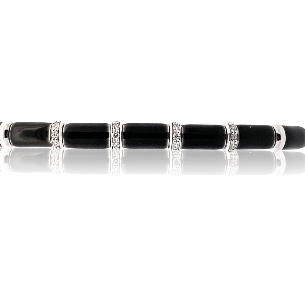 Black Opaque Bangle Bracelet - WLH LIMITED