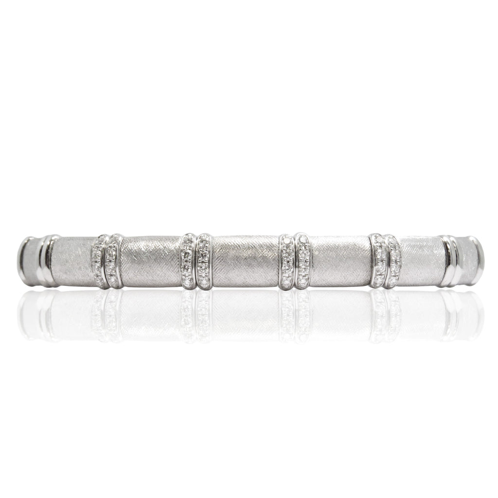 Silver and Diamond Bangle Bracelet - WLH LIMITED