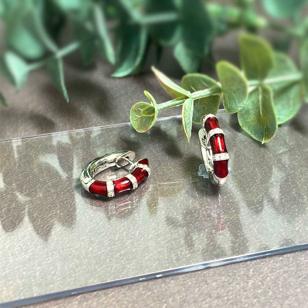 Candy Apple Red Hoop Earrings - WLH LIMITED