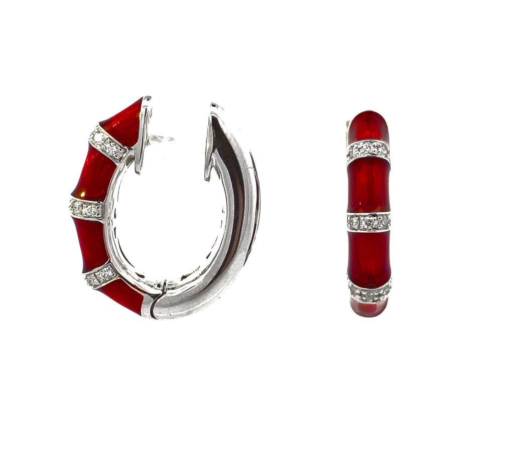 Candy Apple Red Hoop Earrings - WLH LIMITED