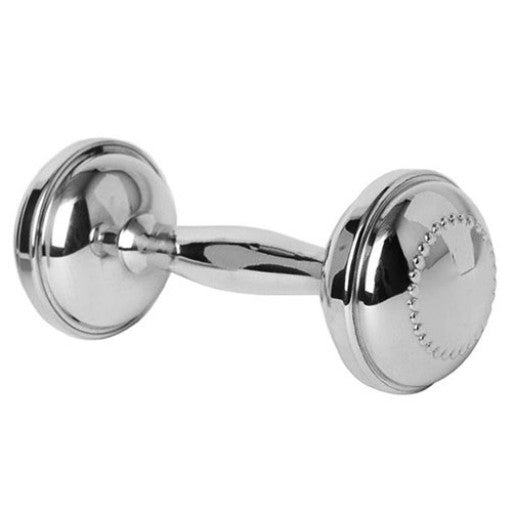 BEADED DUMBBELL RATTLE - SALISBURY PEWTER