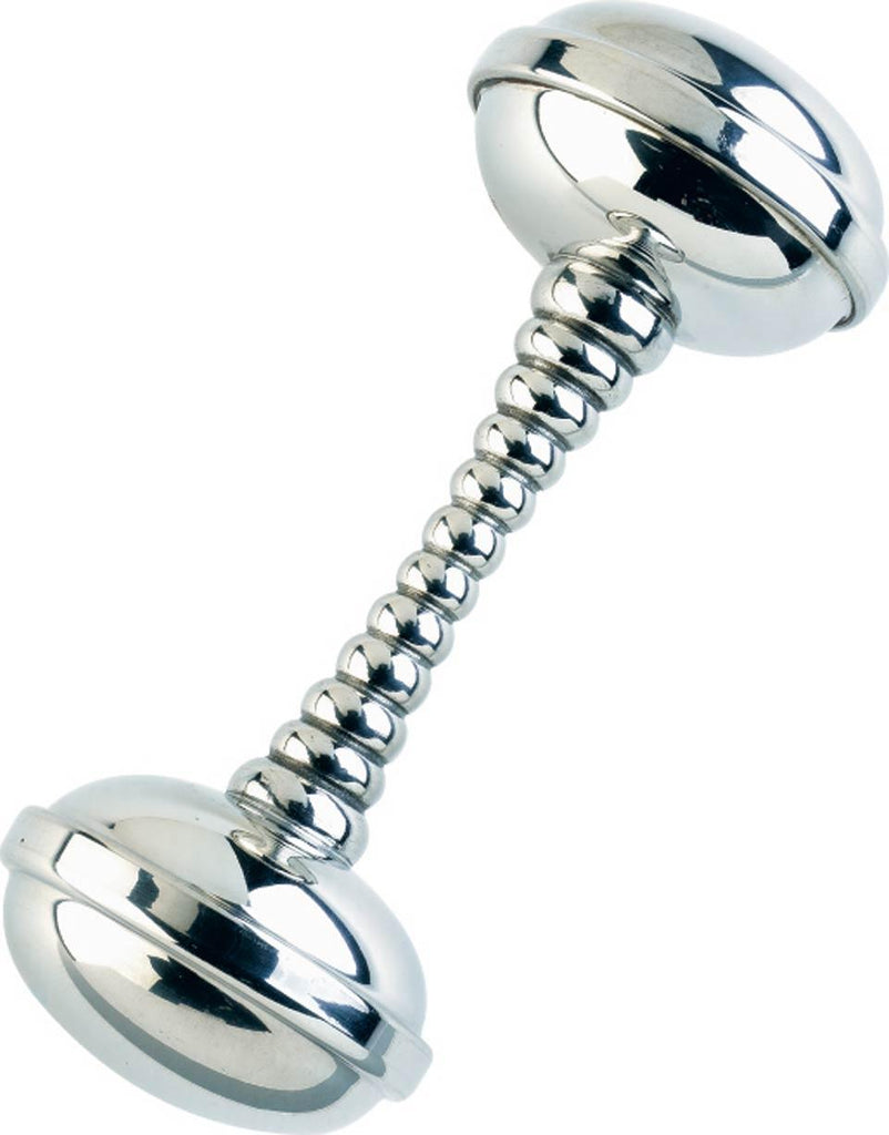 STACKING RING DUMBBELL RATTLE - SALISBURY PEWTER