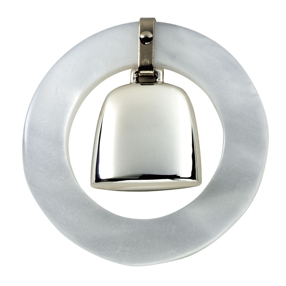 TEETHING RING/RATTLE - WHITE - SALISBURY PEWTER