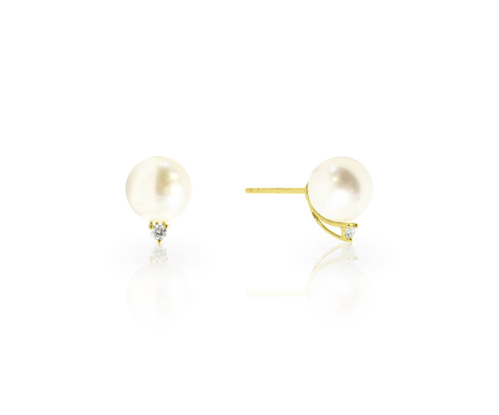 Akoya Pearl and Diamond Earrings - CHEN INTERNATIONAL TRADING CO