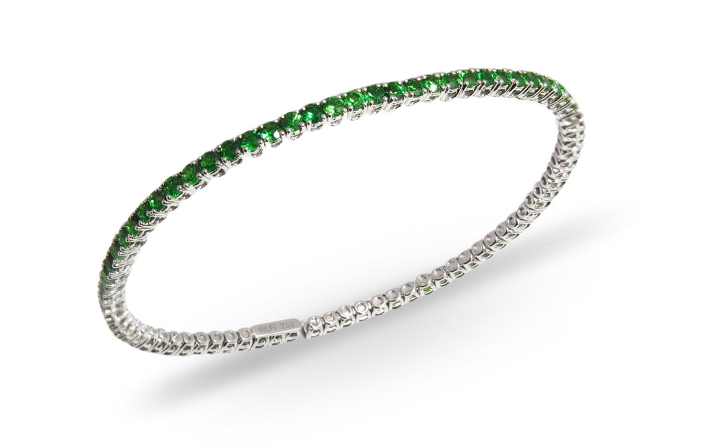 Green Tsavorite Garnet Cuff Bracelet - WILLIAM LEVINE INC
