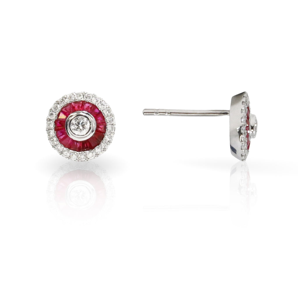 Ruby and Diamond Earrings - ASBA USA INC