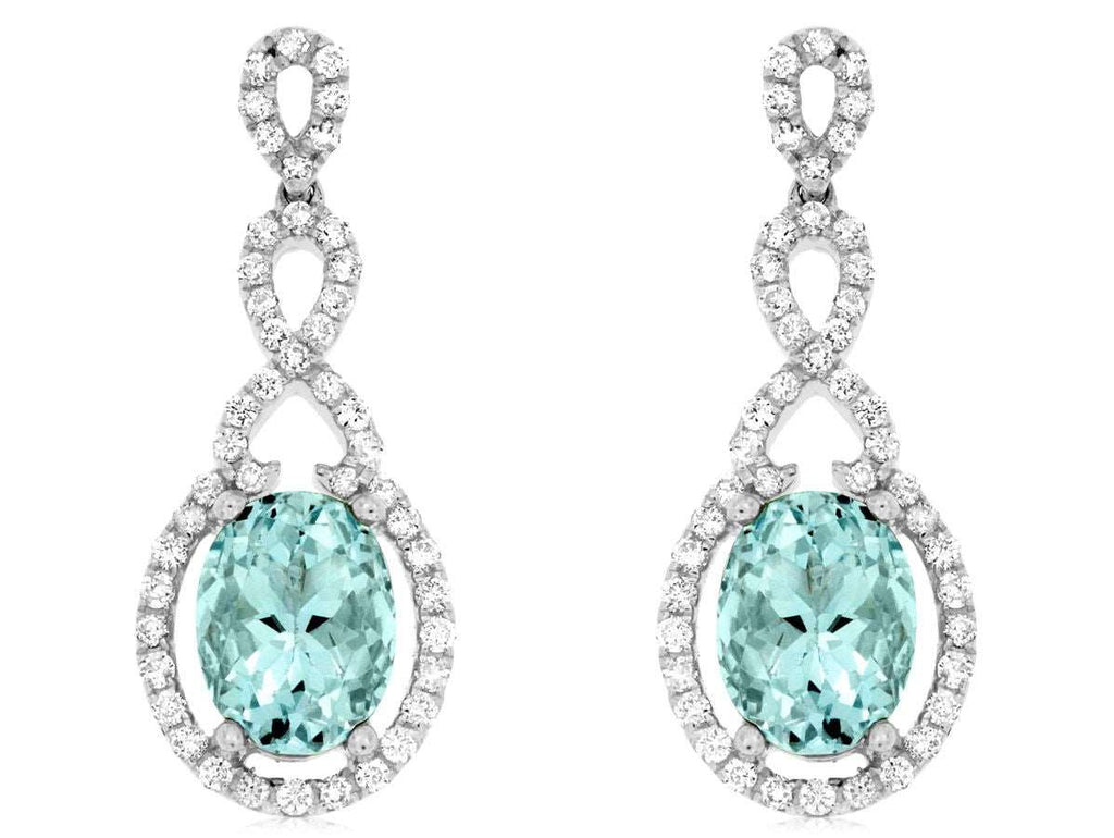 Aquamarine Drop Earrings - ROYAL JEWELRY MFG INC
