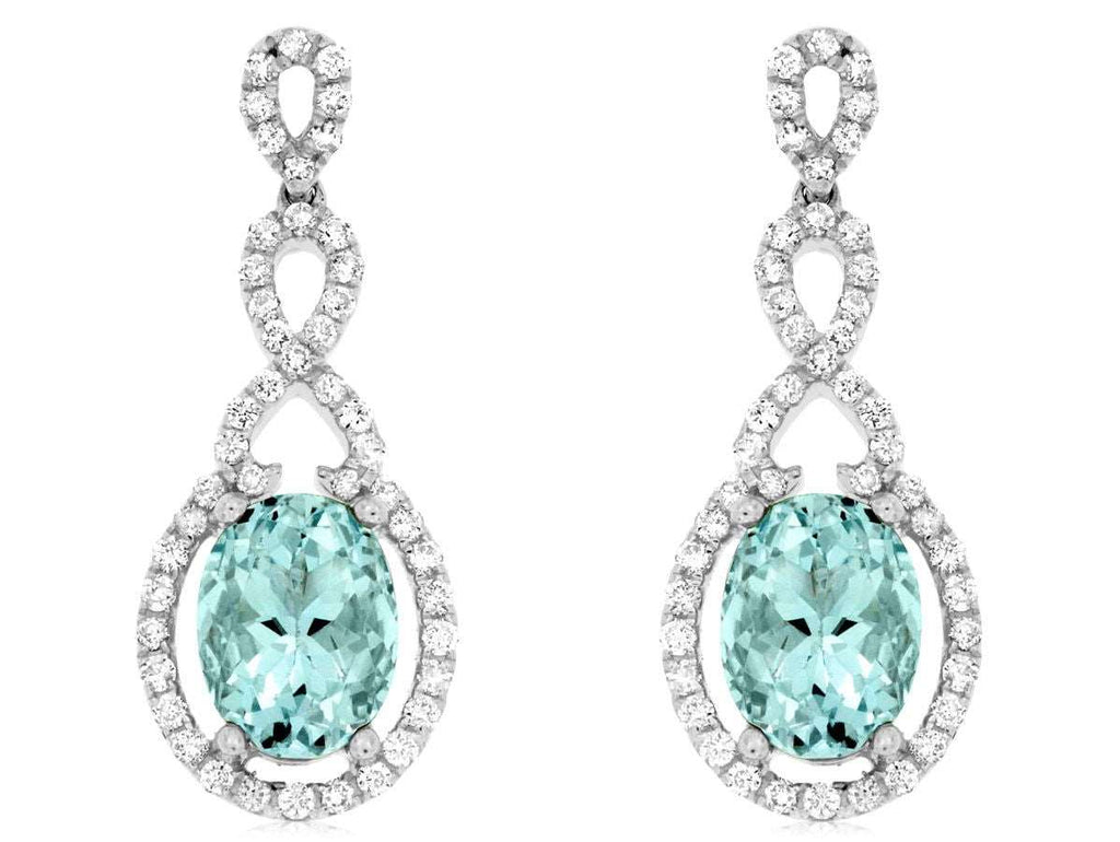 Aquamarine Drop Earrings - ROYAL JEWELRY MFG INC