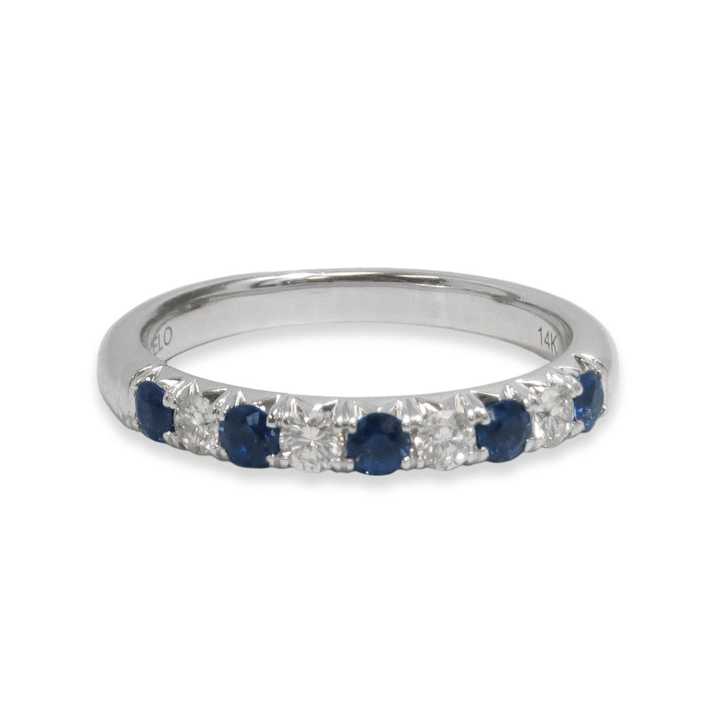 Sapphire and Diamond Wedding Band - ELOQUENCE