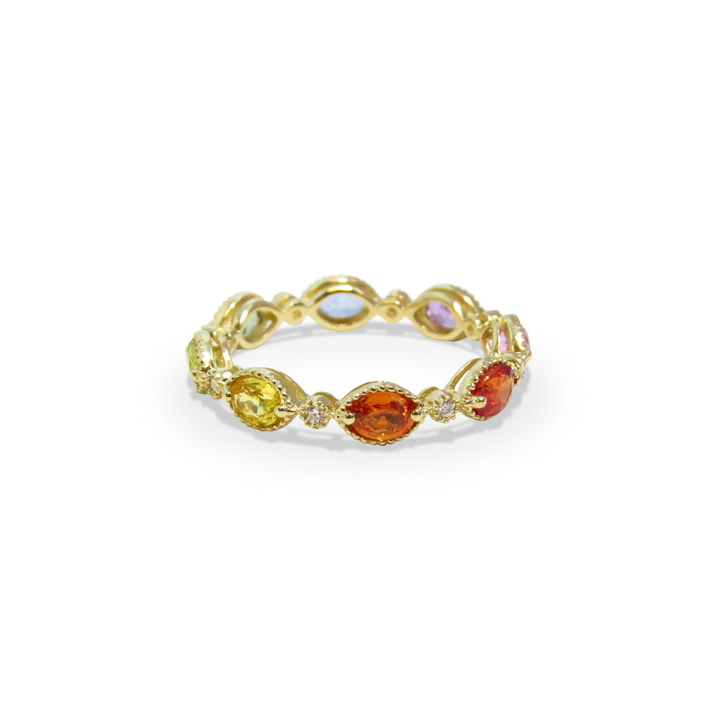 Rainbow Fancy Shape Eternity Band - MARCO MOORE