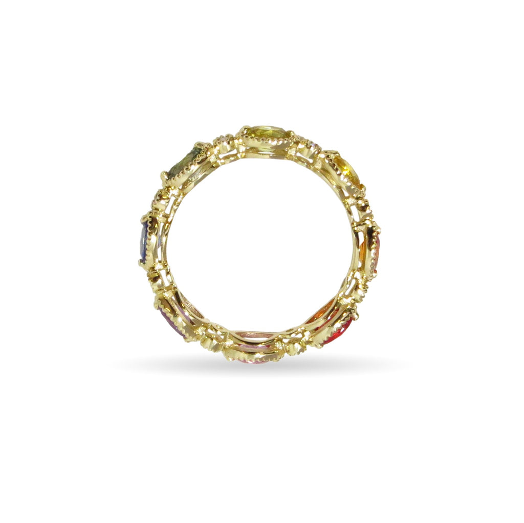 Rainbow Fancy Shape Eternity Band - MARCO MOORE