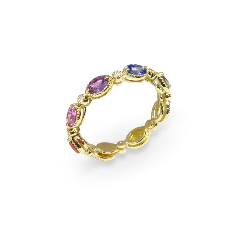 Rainbow Fancy Shape Eternity Band - MARCO MOORE