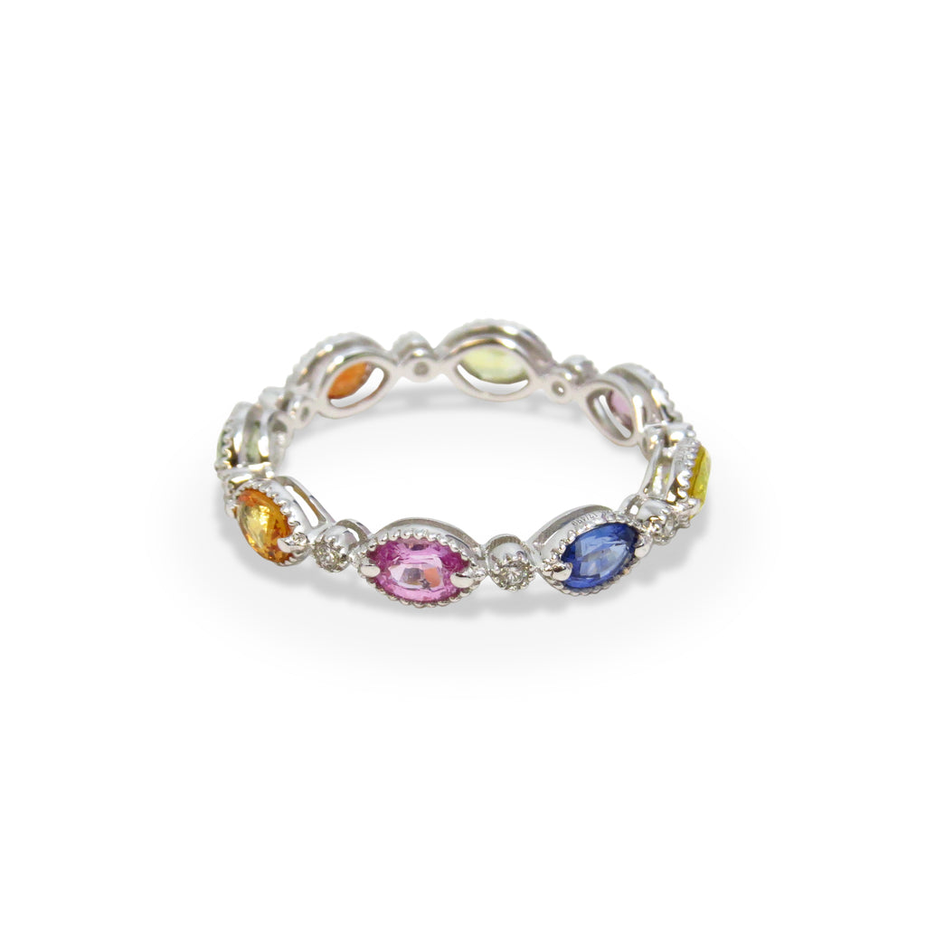 Rainbow Fancy Shape Eternity Band - MARCO MOORE