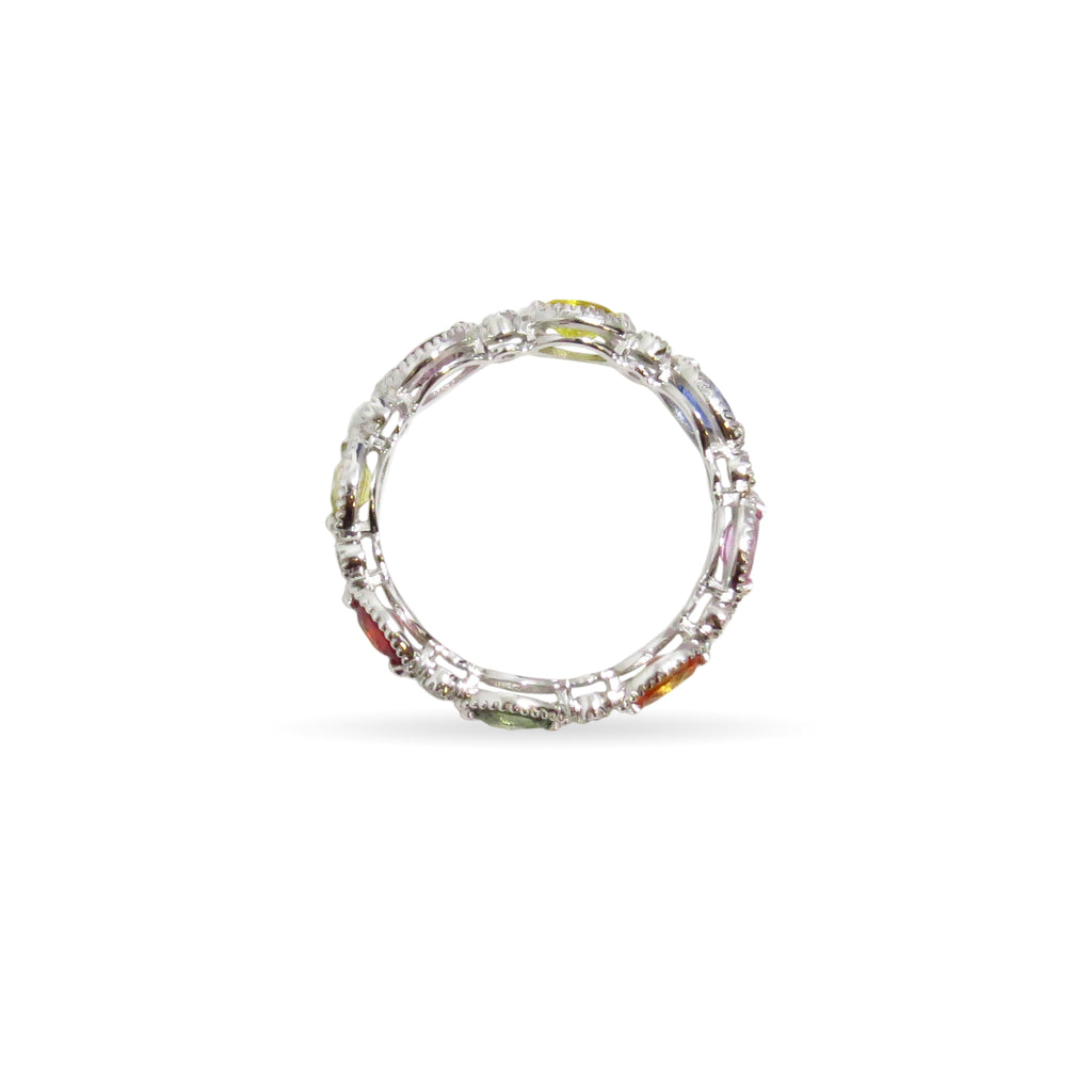 Rainbow Fancy Shape Eternity Band - MARCO MOORE