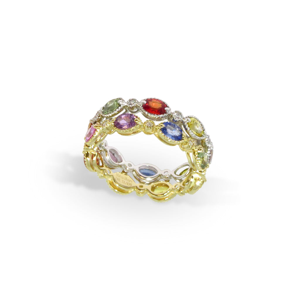 Rainbow Fancy Shape Eternity Band - MARCO MOORE