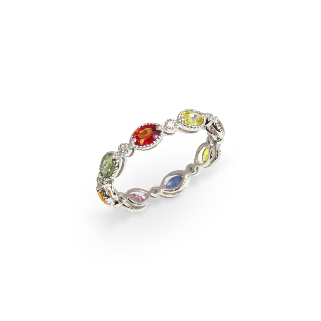 Rainbow Fancy Shape Eternity Band - MARCO MOORE