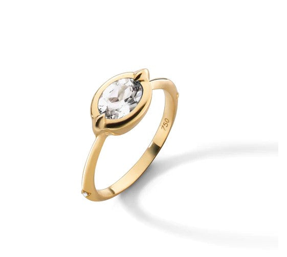 Rock Crystal Ring with Diamonds - MRK FINE ARTS LLC MRK