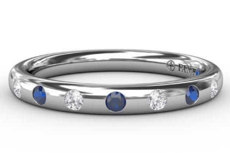 Sapphire Flush Setting Band - FANA