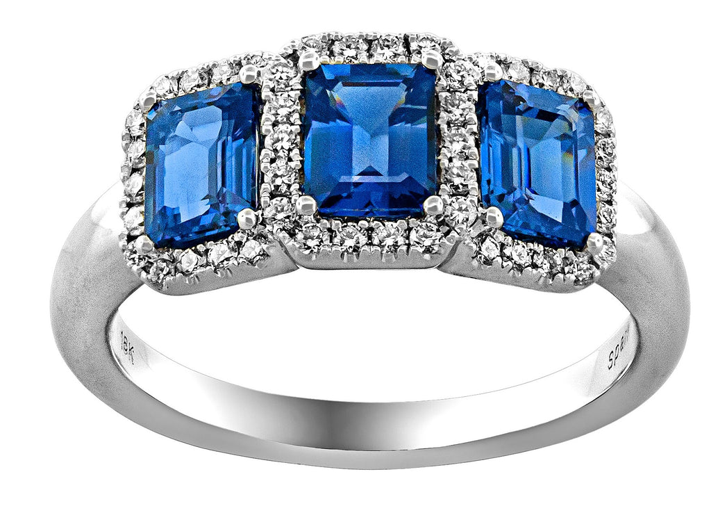 Sapphire Pavé Diamond Ring - SPARK CREATIONS INC