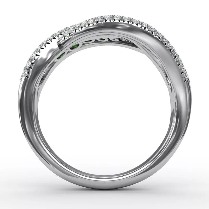 "Intertwining Love" Emerald and Diamond Ring - FANA