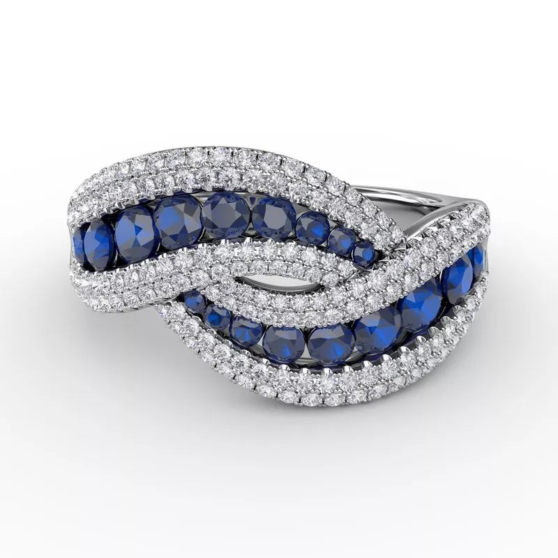 "Intertwining Love" Sapphire and Diamond Ring - FANA