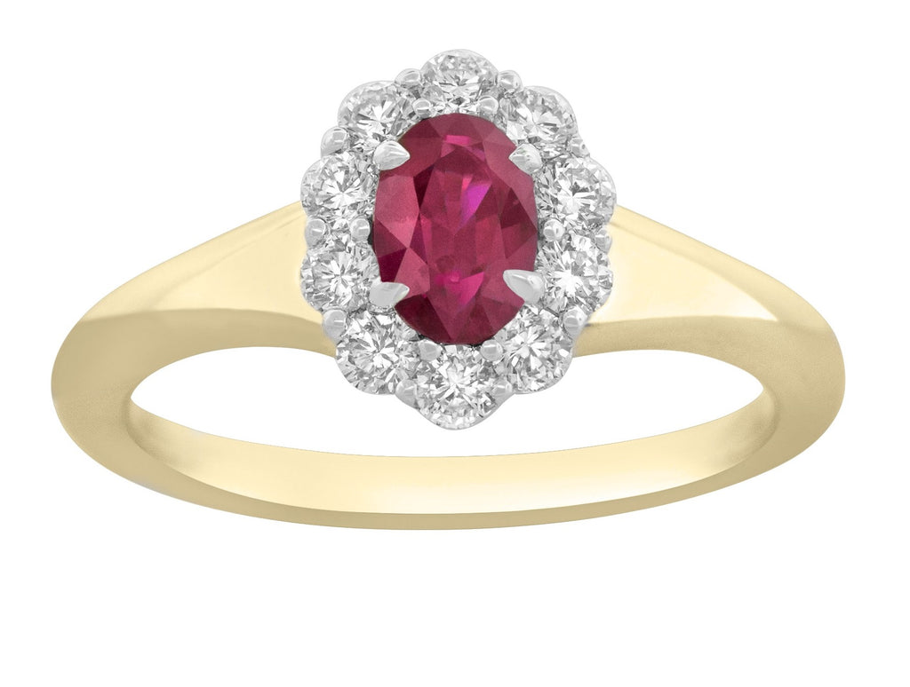 Ruby Halo Diamond Ring - SPARK CREATIONS INC
